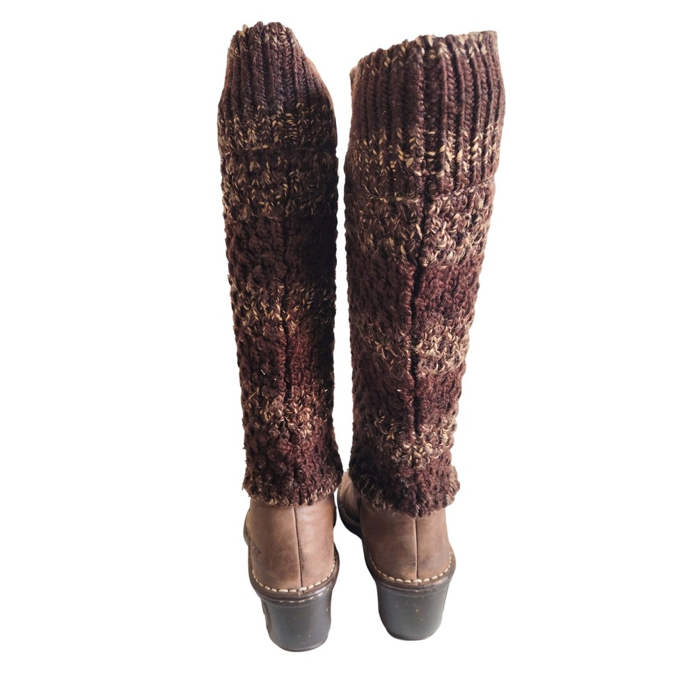 Ugg Boots Knee High Size 6 Cresthaven Knit Shaft Wedge Winter Brown Leather Boho - Picture 3 of 9